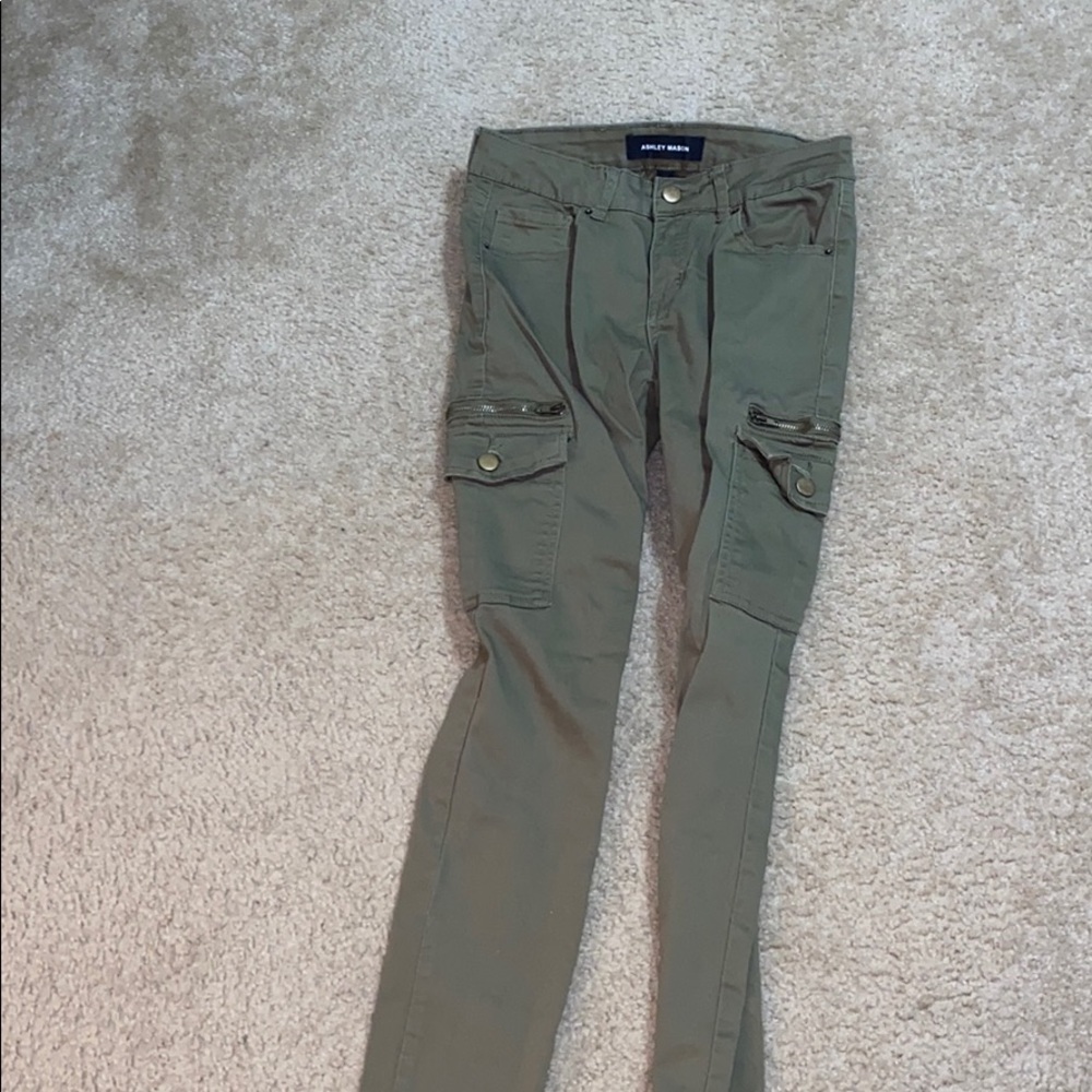 Green Ashley Mason pants with cargo pockets